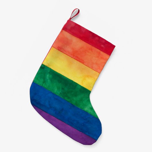 Gay Pride Rainbow Flag Kleine Kerstsok (Voorkant (Hangend))
