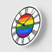 Gay Pride Rainbow Flag LGBT - Gepersonaliseerd Ronde Klok (Hoek)