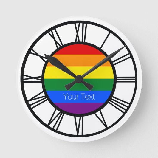 Gay Pride Rainbow Flag LGBT - Gepersonaliseerd Ronde Klok (Voorkant)
