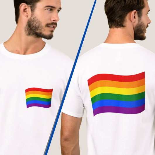 Gay Pride Rainbow Flag LGBTQ LGBT, voorzijde/achte T-shirt