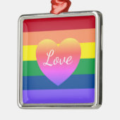Gay Pride Rainbow Flag LGBTQ Metalen Ornament (Links)