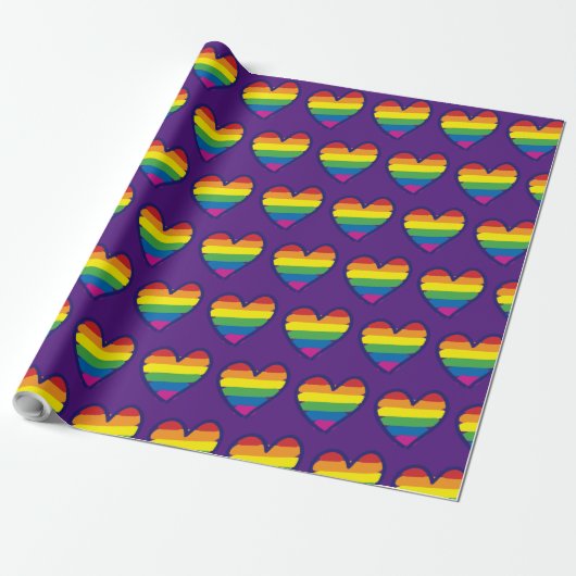Gay Pride Rainbow Flag Love Cadeaupapier (Uitgerold)