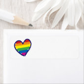 Gay Pride Rainbow Flag Love Hearts Etiket (Insitu)