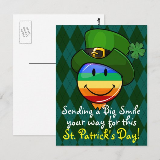 Gay Pride Rainbow Flag met St. Patrick's Day Pet Briefkaart (Voorkant / Achterkant)