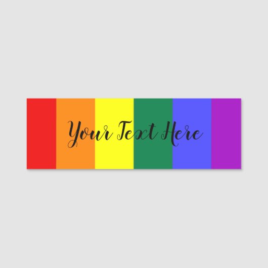 Gay Pride Rainbow Flag Naamplaatje (Voorkant)