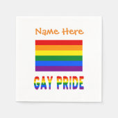Gay Pride Rainbow Flag Oranje Personalisatie Servet (Voorkant)