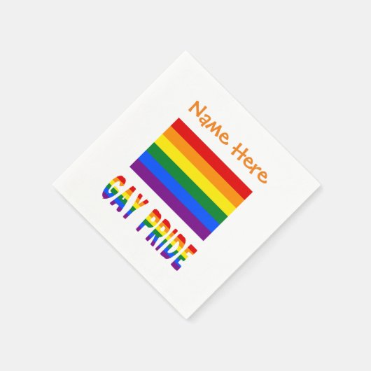 Gay Pride Rainbow Flag Oranje Personalisatie Servet (Hoek)