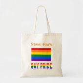 Gay Pride Rainbow Flag Oranje Personalisatie Tote Bag (Voorkant)