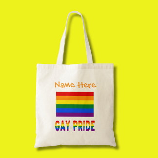 Gay Pride Rainbow Flag Oranje Personalisatie Tote Bag