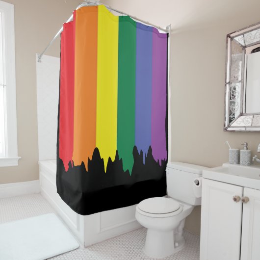 Gay Pride Rainbow Flag Paint Douchegordijn (In situ)