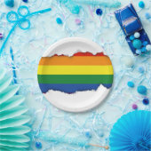 Gay pride Rainbow Flag Papieren Bordje (Feest)