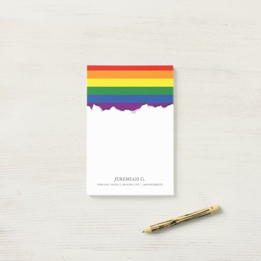 Gay pride Rainbow Flag Post-it® Notes (Op bureau)