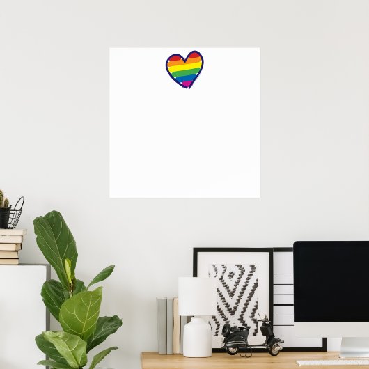 Gay Pride Rainbow Flag Poster (Thuiskantoor)