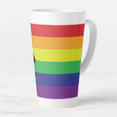 Gay Pride Rainbow Flag Progressive LGBTQIA+ Latte Mok (Rechterhoek)