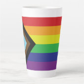 Gay Pride Rainbow Flag Progressive LGBTQIA+ Latte Mok (Voorkant)