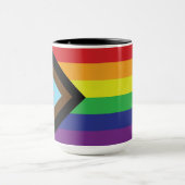 Gay Pride Rainbow Flag Progressive LGBTQIA+ Mok (Midden)