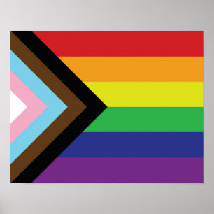 Gay Pride Rainbow Flag Progressive LGBTQIA+ Poster