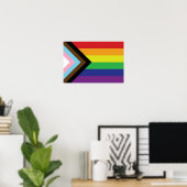Gay Pride Rainbow Flag Progressive LGBTQIA+ Poster (Thuiskantoor)
