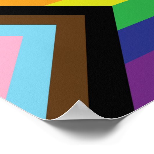 Gay Pride Rainbow Flag Progressive LGBTQIA+ Poster (Hoek)