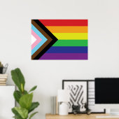 Gay Pride Rainbow Flag Progressive LGBTQIA+ Poster (Thuiskantoor)