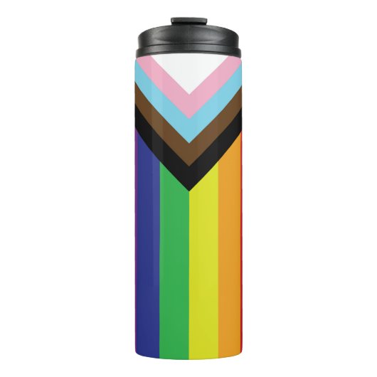 Gay Pride Rainbow Flag Progressive LGBTQIA+ Thermosbeker (Voorkant)