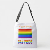 Gay Pride Rainbow Flag Sinaasappel gepersonaliseer Crossbody Tas (Achterkant)