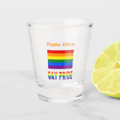 Gay Pride Rainbow Flag Sinaasappel gepersonaliseer Shot Glas (Voorkant)