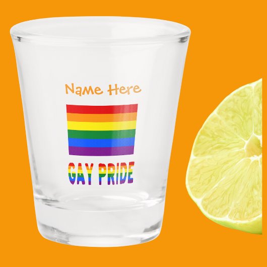 Gay Pride Rainbow Flag Sinaasappel gepersonaliseer Shot Glas