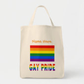 Gay Pride Rainbow Flag Sinaasappel gepersonaliseer Tote Bag (Voorkant)