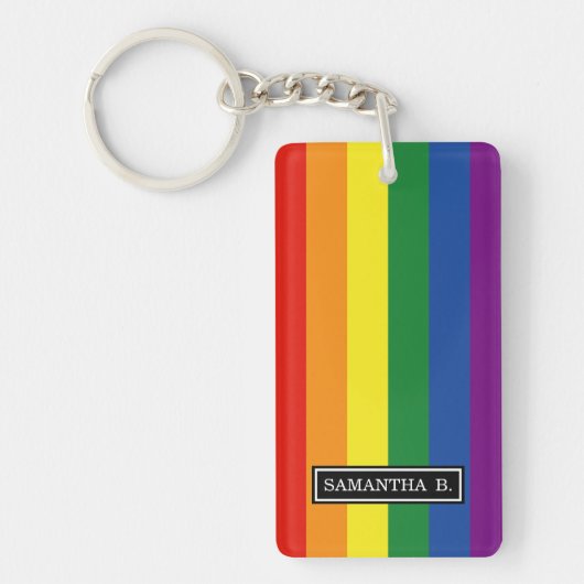 Gay pride Rainbow Flag Sleutelhanger (Voorkant)