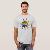 Gay Pride Rainbow Flag Splash T-shirt (Voorkant volledig)