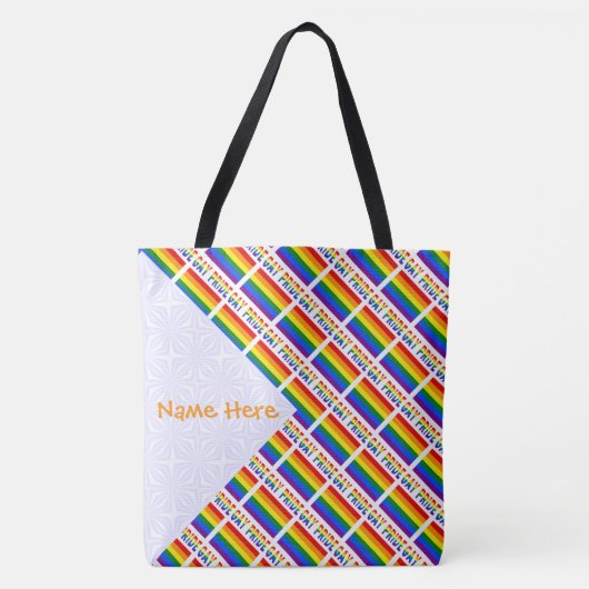 Gay Pride Rainbow Flag Tegels Sinaasappel Geperson Tote Bag (Voorkant)