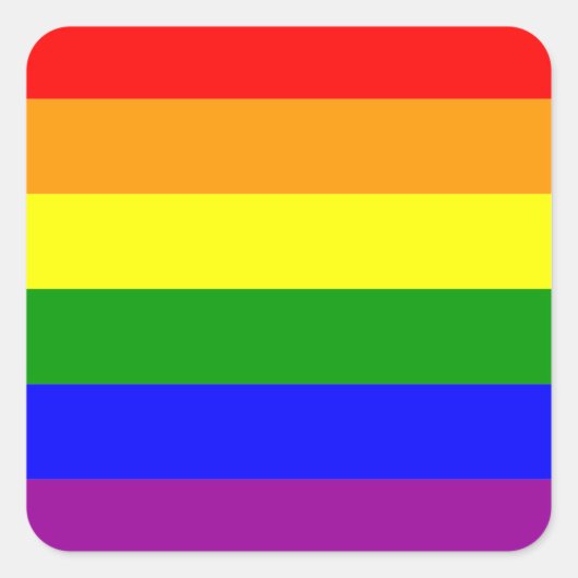 Gay Pride Rainbow Flag Vierkante Sticker (Voorkant)
