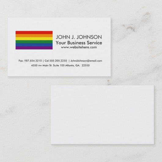 Gay pride Rainbow Flag Visitekaartje (Voorkant / Achterkant)