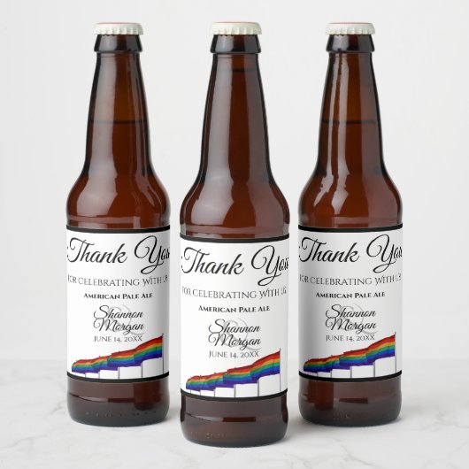 Gay Pride Rainbow Flag Weddenschap Beer Bottle Lab Bier Etiket (Flessen)