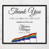 Gay Pride Rainbow Flag Weddenschap Beer Bottle Lab Bier Etiket (Enkel label)