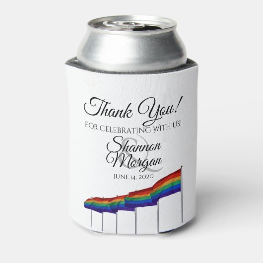 Gay Pride Rainbow Flag Wedding Foam Koelbox Blikjeskoeler (Blikje Achterkant)