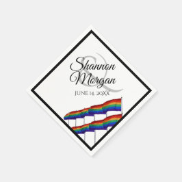 Gay Pride Rainbow Flag Wedding Napkins Servet