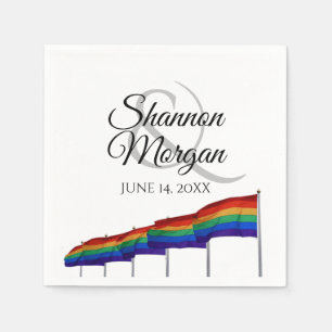Gay Pride Rainbow Flag Wedding Napkins Servet