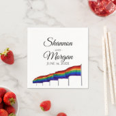 Gay Pride Rainbow Flag Wedding Napkins Servet (Insitu)