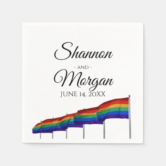 Gay Pride Rainbow Flag Wedding Napkins Servet (Voorkant)