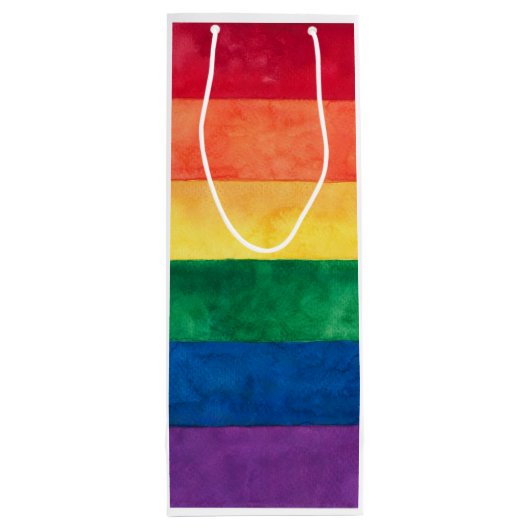 Gay Pride Rainbow Flag Wijn Cadeautas (Achterkant)