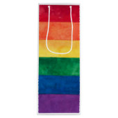 Gay Pride Rainbow Flag Wijn Cadeautas (Voorkant)