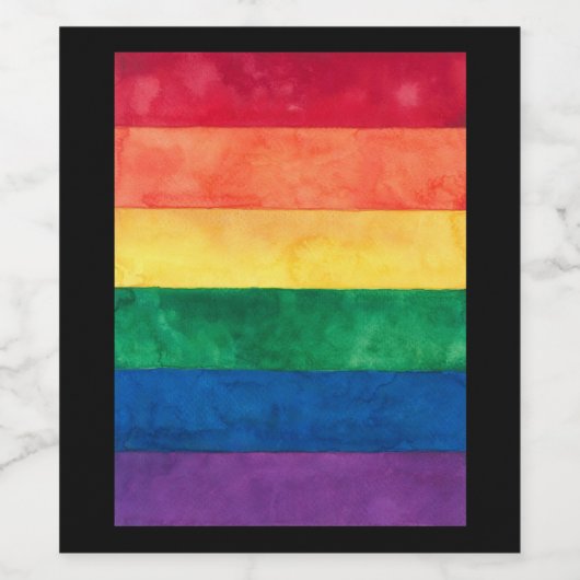 Gay Pride Rainbow Flag Wijn Etiket (Enkel label)