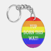 Gay Pride Rainbow Flag Yup op deze manier Sleutelhanger (Voorkant Links)