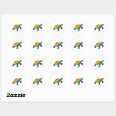 Gay Pride Rainbow Flag Zee Turtle Subtle LGBTQ Ronde Sticker (Vel)