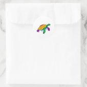 Gay Pride Rainbow Flag Zee Turtle Subtle LGBTQ Ronde Sticker (Tas)