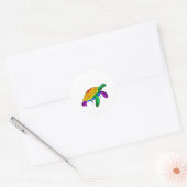 Gay Pride Rainbow Flag Zee Turtle Subtle LGBTQ Ronde Sticker (Envelop)