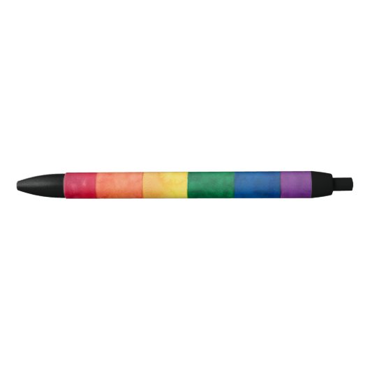Gay Pride Rainbow Flag Zwarte Inkt Pen (Voorkant)