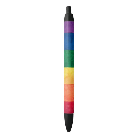 Gay Pride Rainbow Flag Zwarte Inkt Pen (Voorkant Verticaal)